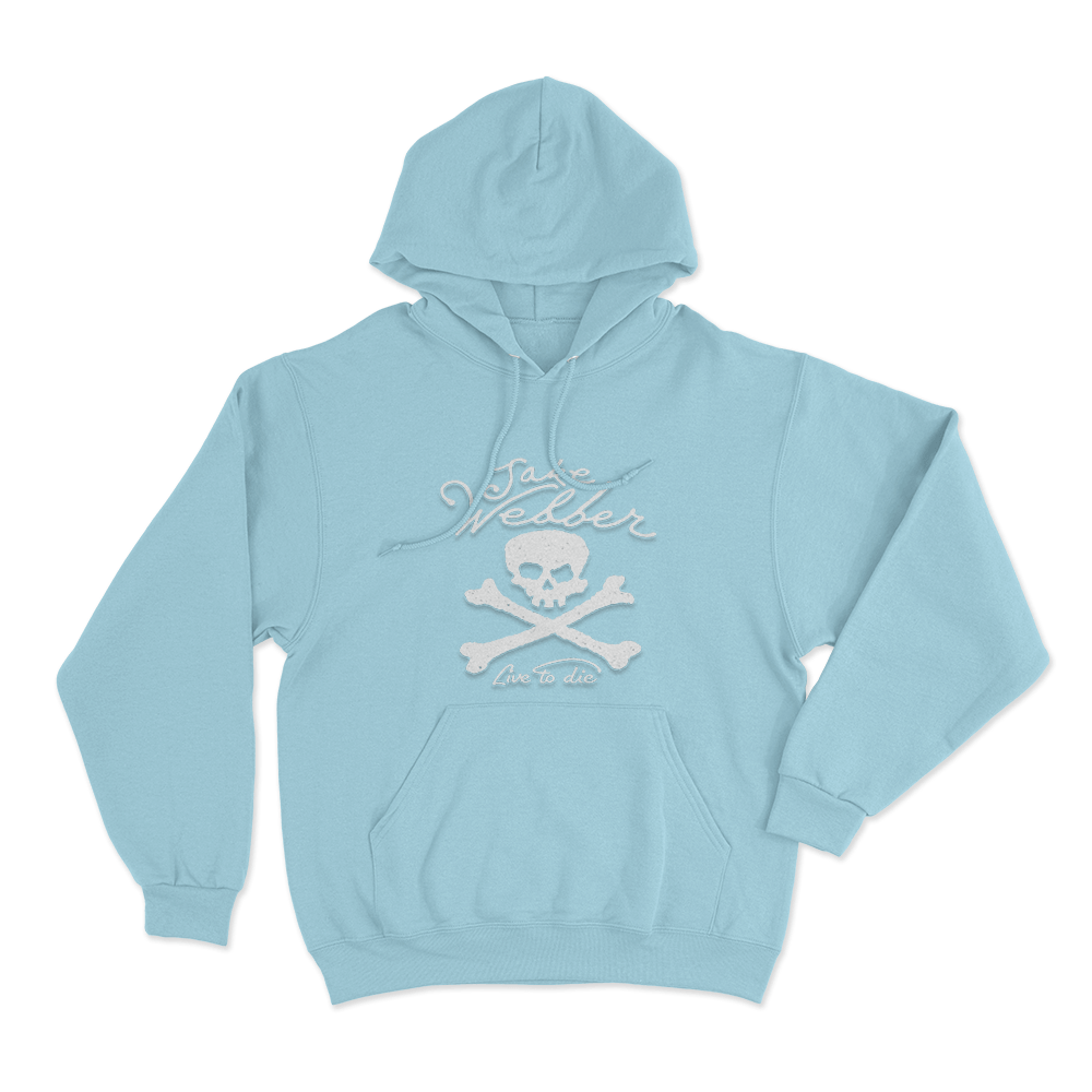 Skull Live To Die Unisex Hoodie Sky Blue Skull Live To Die Unisex Hoodie Sky Blue